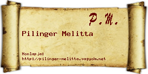 Pilinger Melitta névjegykártya
